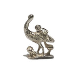 Emu with Chicks on Base Silver Charm (Back View)