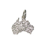 Australia Map Silver Charm - Back of Charm