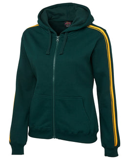 Aussie Sports Ladies Tracksuit Jacket (Green with Gold Stripes) - Front