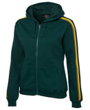 Aussie Sports Ladies Tracksuit Jacket (Green with Gold Stripes) - Front