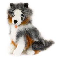 Australian Shepherd Dog Soft Plush Toy in Sitting Pose (35cm)