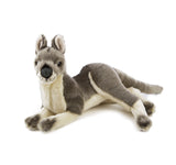Laying Grey Kangaroo Soft Plush Toy (Small 35cm)