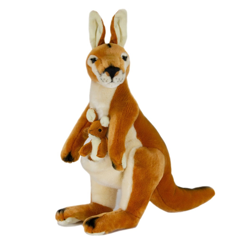 Red Kangaroo & Joey Soft Plush Toy (40cm)