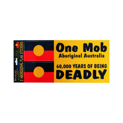 Aboriginal Flag One Mob & Deadly Design Stickers
