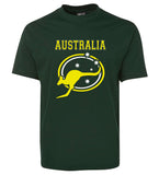 Australia Roo & Stars Adults T-Shirt (Bottle Green)