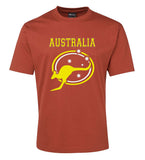 Australia Roo & Stars Adults T-Shirt (Rust)