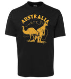 Australia Kangaroo & Emu Adults T-Shirt (Black)