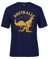 Australia Kangaroo & Emu Adults T-Shirt (Jr Navy)
