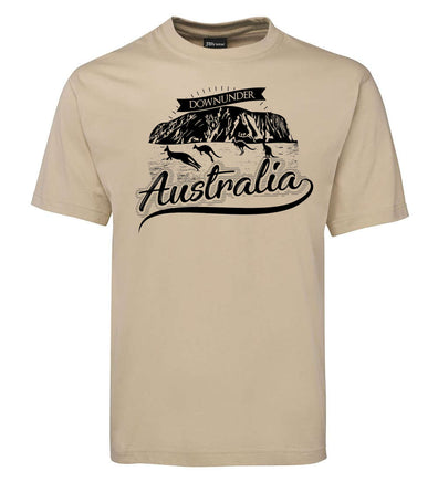 Australia Downunder Uluru Adults T-Shirt (Bone)