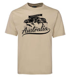 Australia Downunder Uluru Adults T-Shirt (Bone)