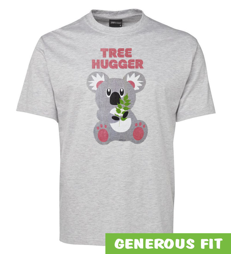 Tree Hugger Koala Adults T-Shirt (Snow Marle)