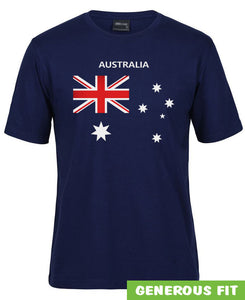 Australian Flag Adults T-Shirt (Jnr Navy)