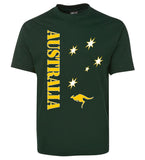 Green & Gold Aussie Sports T-Shirt (Bottle Green, Adult Sizes)