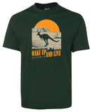 Australia Wake up & Live Adults T-Shirt (Bottle Green)