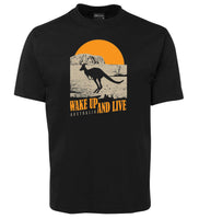 Australia Wake up & Live Adults T-Shirt (Black)