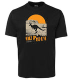 Australia Wake up & Live Adults T-Shirt (Black)