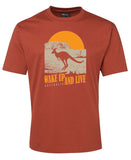 Australia Wake up & Live Adults T-Shirt (Rust)