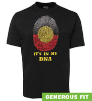 Aboriginal Flag In My DNA Adults T-Shirt (Black)