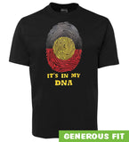 Aboriginal Flag In My DNA Adults T-Shirt (Black)