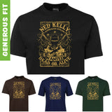 Ned Kelly Dead or Alive T-Shirt (Various Colours, Vegas Gold Print)