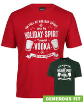 Funny Holiday Spirit Vodka T-Shirt (Colour Choices)