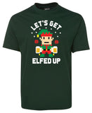 Let's Get Elfed Up Christmas Beer T-Shirt (Bottle Green)