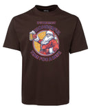 Most Wonderful Time for a Beer Santa T-Shirt (Chocolate Brown)