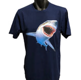 Great White Shark 3D Print Adults T-Shirt (Jr Navy) - 3D Print