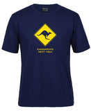 Kangaroos Next 10km Road Sign Adults T-Shirt (Jr Navy)