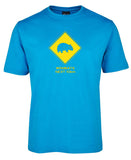 Wombats Next 10km Road Sign Adults T-Shirt (Aqua)