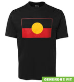 Aboriginal Flag Adults T-Shirt (True Colour Print, Black)