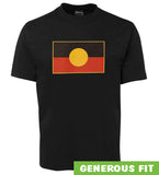 Aboriginal Flag Adults T-Shirt (Shiny Print, Black)