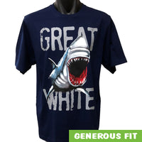 Great White Shark Adults T-Shirt (Jnr Navy)