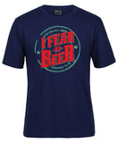 I Fear No Beer Adults T-Shirt (Jr Navy)