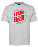 I Fear No Beer Adults T-Shirt (Snow Grey)