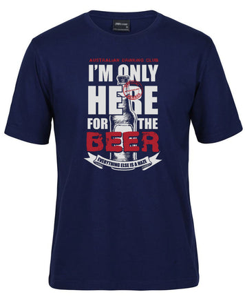 Only Here for the Beer Adults T-Shirt (Jr Navy)