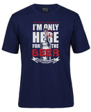 Only Here for the Beer Adults T-Shirt (Jr Navy)