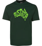 Australia Map Adults T-Shirt (Bottle Green)