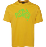 Australia Map Adults T-Shirt (Yellow Gold)