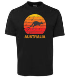 Kangaroo Sunset Australia Adults T-Shirt (Black)