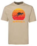 Kangaroo Sunset Australia Adults T-Shirt (Bone)