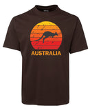 Kangaroo Sunset Australia Adults T-Shirt (Chocolate Brown)