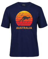 Kangaroo Sunset Australia Adults T-Shirt (Jr Navy)