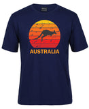 Kangaroo Sunset Australia Adults T-Shirt (Jr Navy)