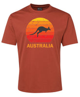 Kangaroo Sunset Australia Adults T-Shirt (Rust)