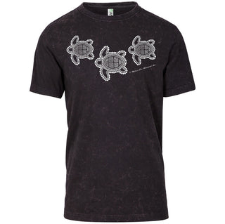 Sea Turtle Adults T-Shirt by Meleisa Cox (Black Stonewash)
