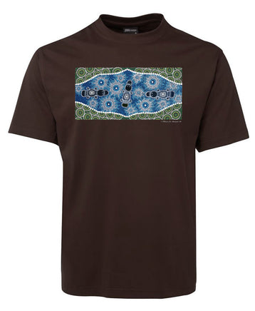 Platypus Down by the River Adults T-Shirt (Chocolate Brown)