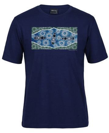 Platypus Down by the River Adults T-Shirt (Jr Navy)