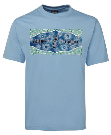 Platypus Down by the River Adults T-Shirt (Light Blue)