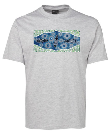 Platypus Down by the River Adults T-Shirt (Snow Grey)